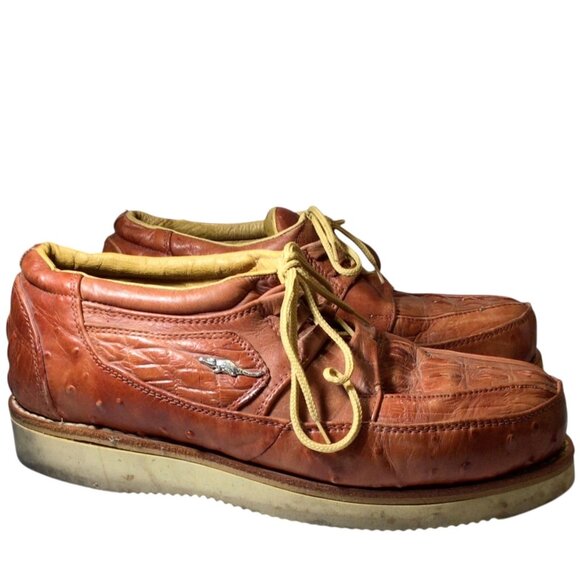 RAYAS BOOTS Crocodile and Ostrich Exotic Leather Shoes MX 29.5 US 10.5 - Picture 1 of 7